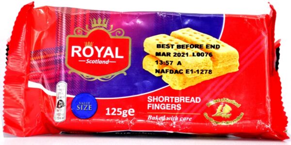 ROYAL SHORTBREAD FINGERS BISCUIT 125G